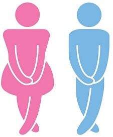 Lady and Man symbol showing bladder urgency