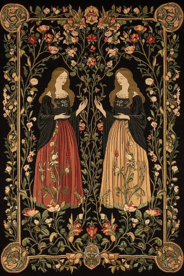 Medieval Ladies cross stitch pattern. Instant PDF Download. 60k Stitches.