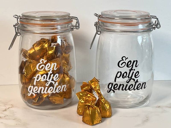 Snoeppot "Een potje genieten"