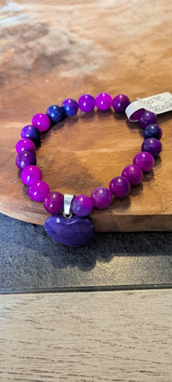 BRACELET en pierres d'AGATE TEINTÉ