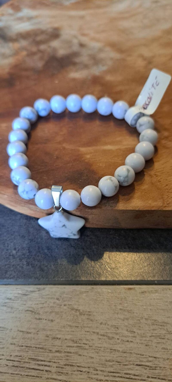 Bracelet en pierre d'HOWLITE