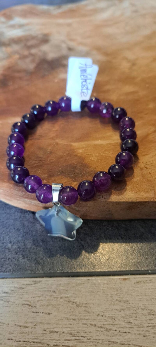 Bracelet en pierre d'AMETHYSTE