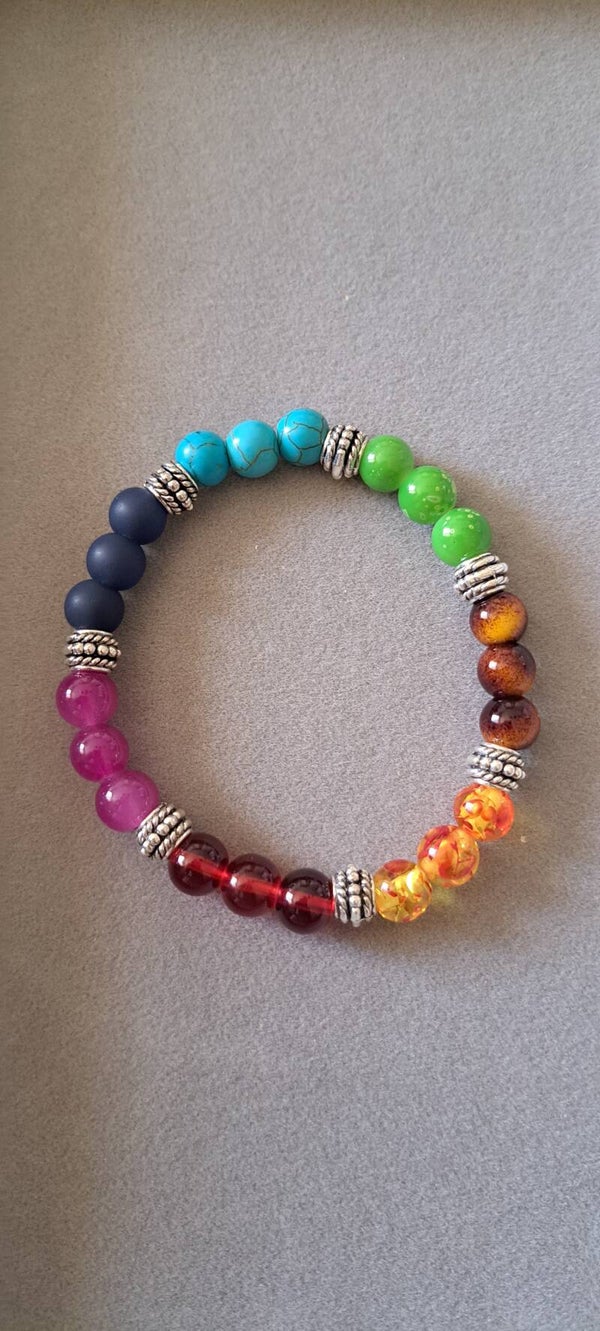 Bracelet 7 Chakras Arc-en-ciel EN Cristal artificiel