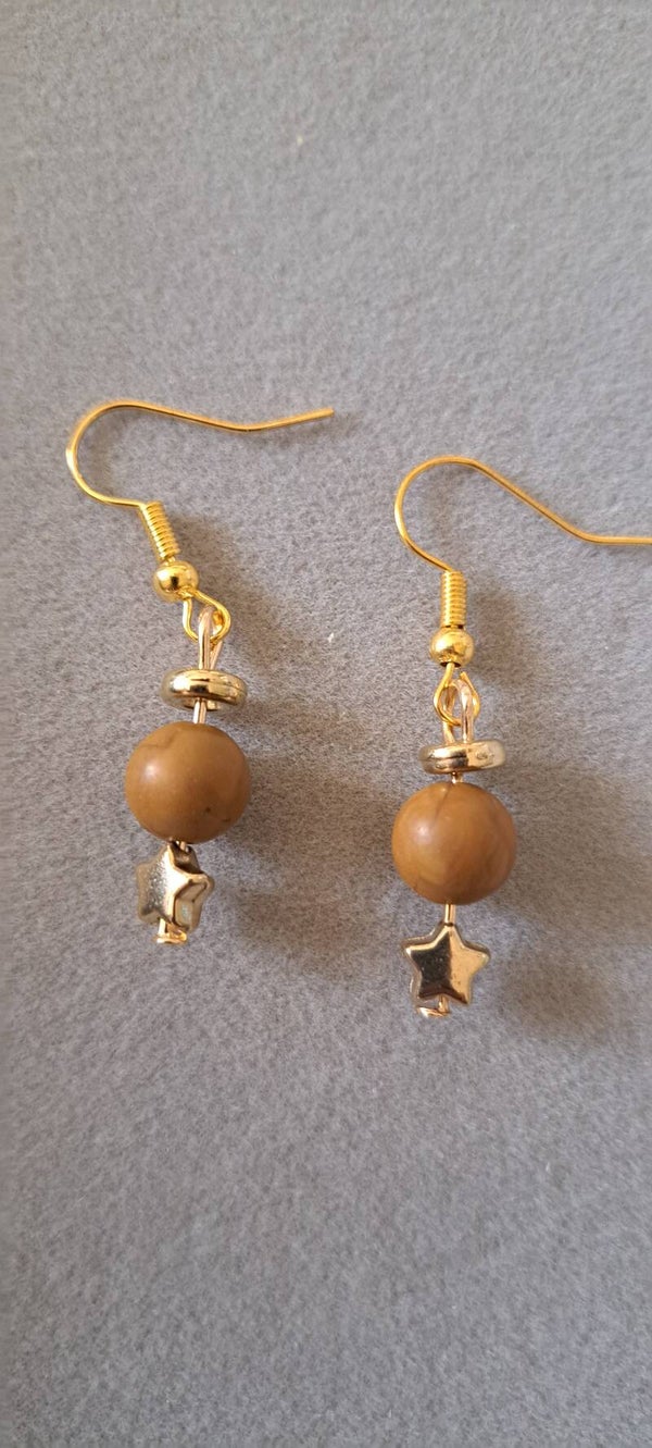 Paire de BO en Pierre de Jaspe Sauvage Dorée 2 model