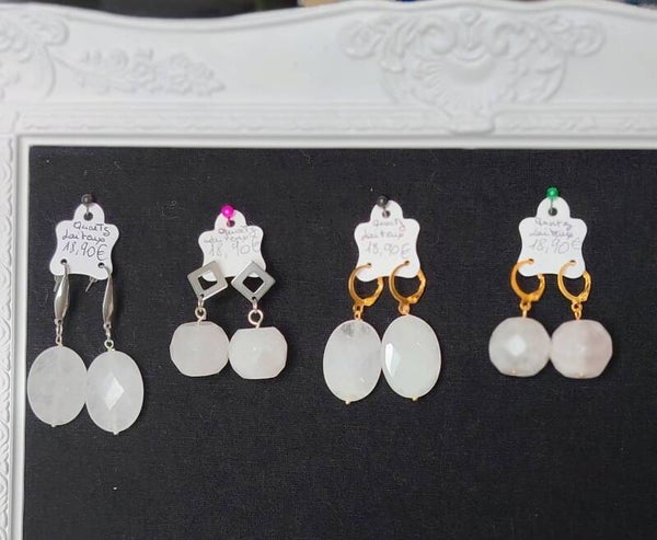 Boucles d'oreilles QUARTZ LAITEUX