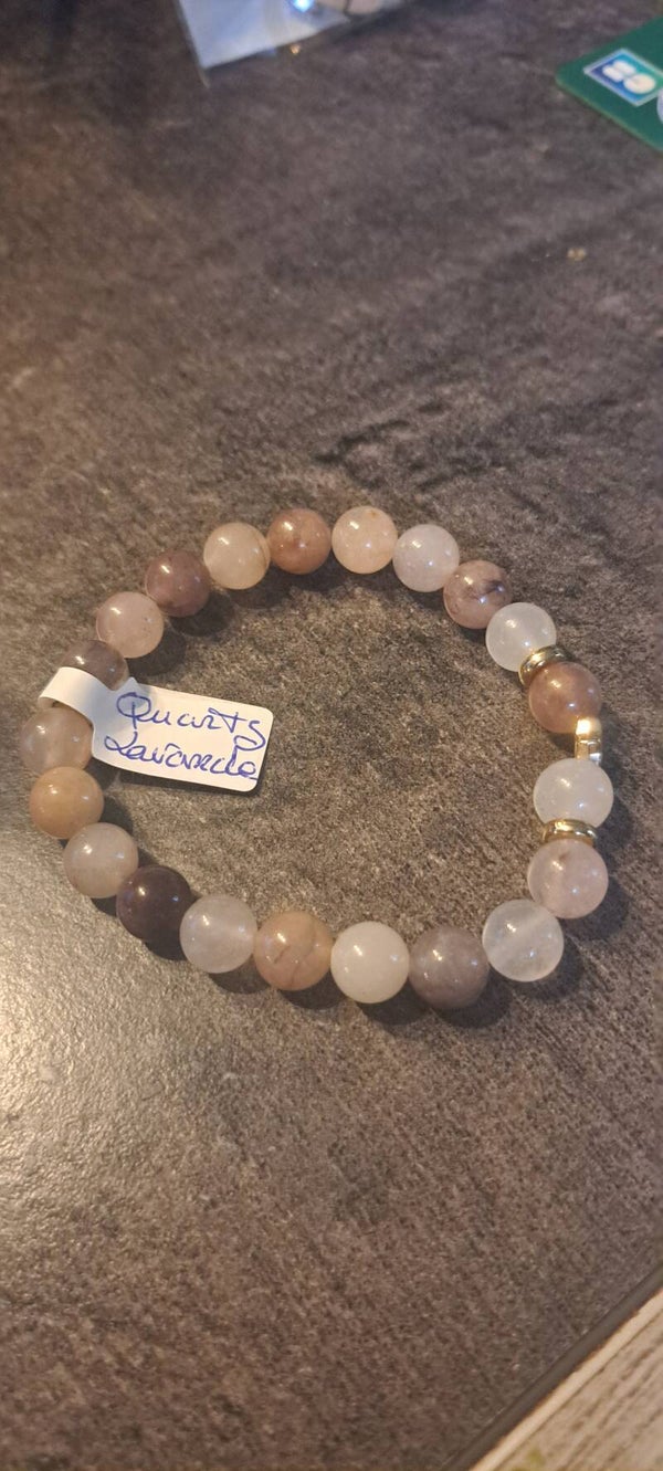 Bracelet en pierre de QUARTZ LAVANDE