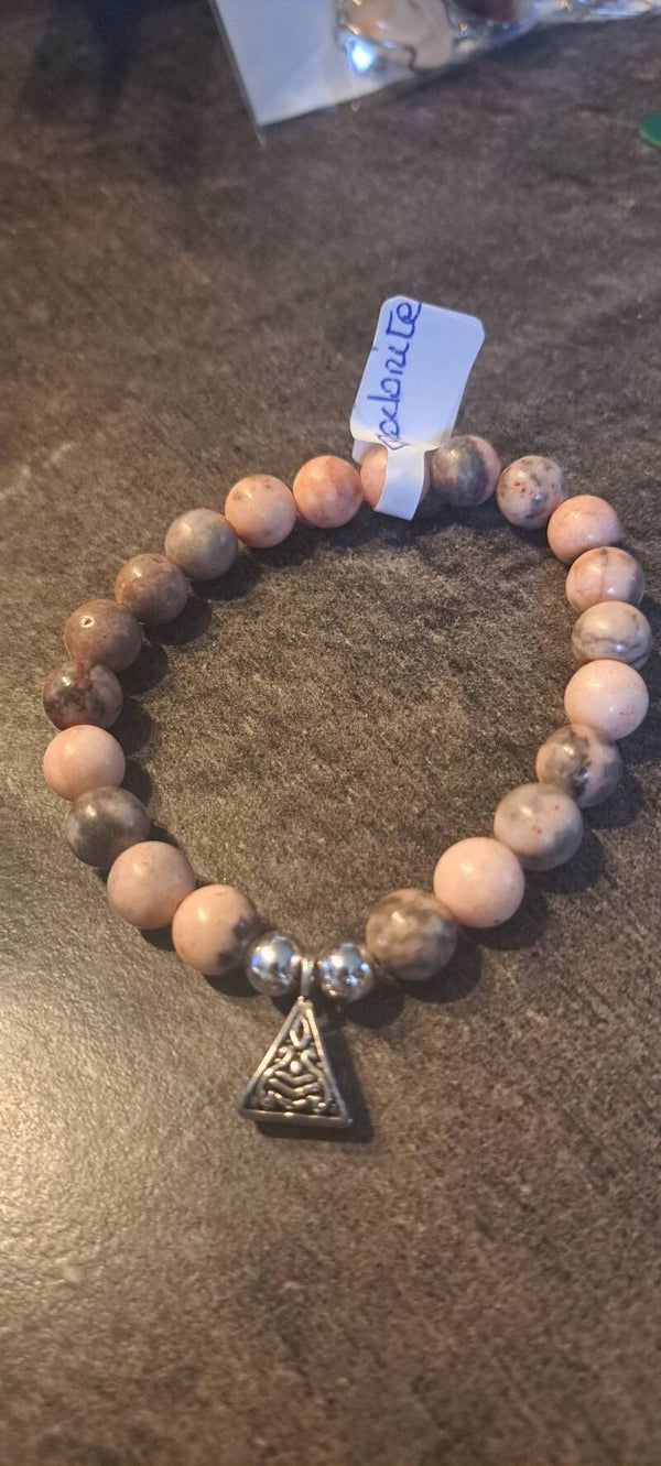 Bracelet en pierre de RHODONITE