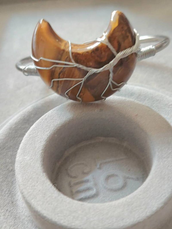Bracelet Lune en Oeil du Tigre