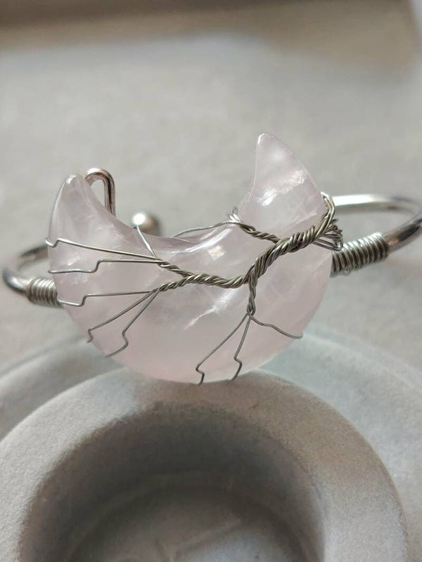 Bracelet Lune en Quartz Roses