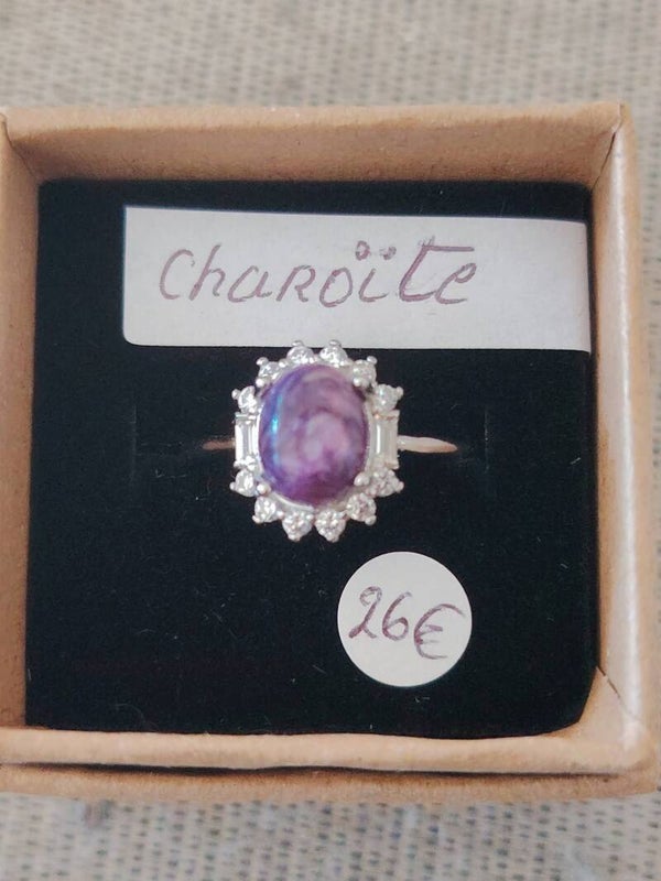 Bague réglable en Charoïte