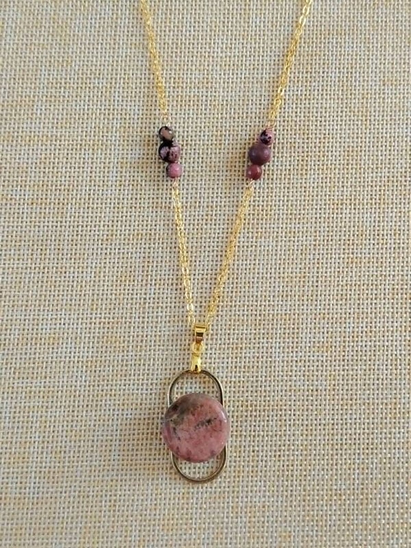 Collier en Rhodonite