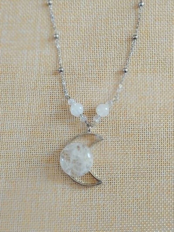Collier Lune en Cristal de Roche