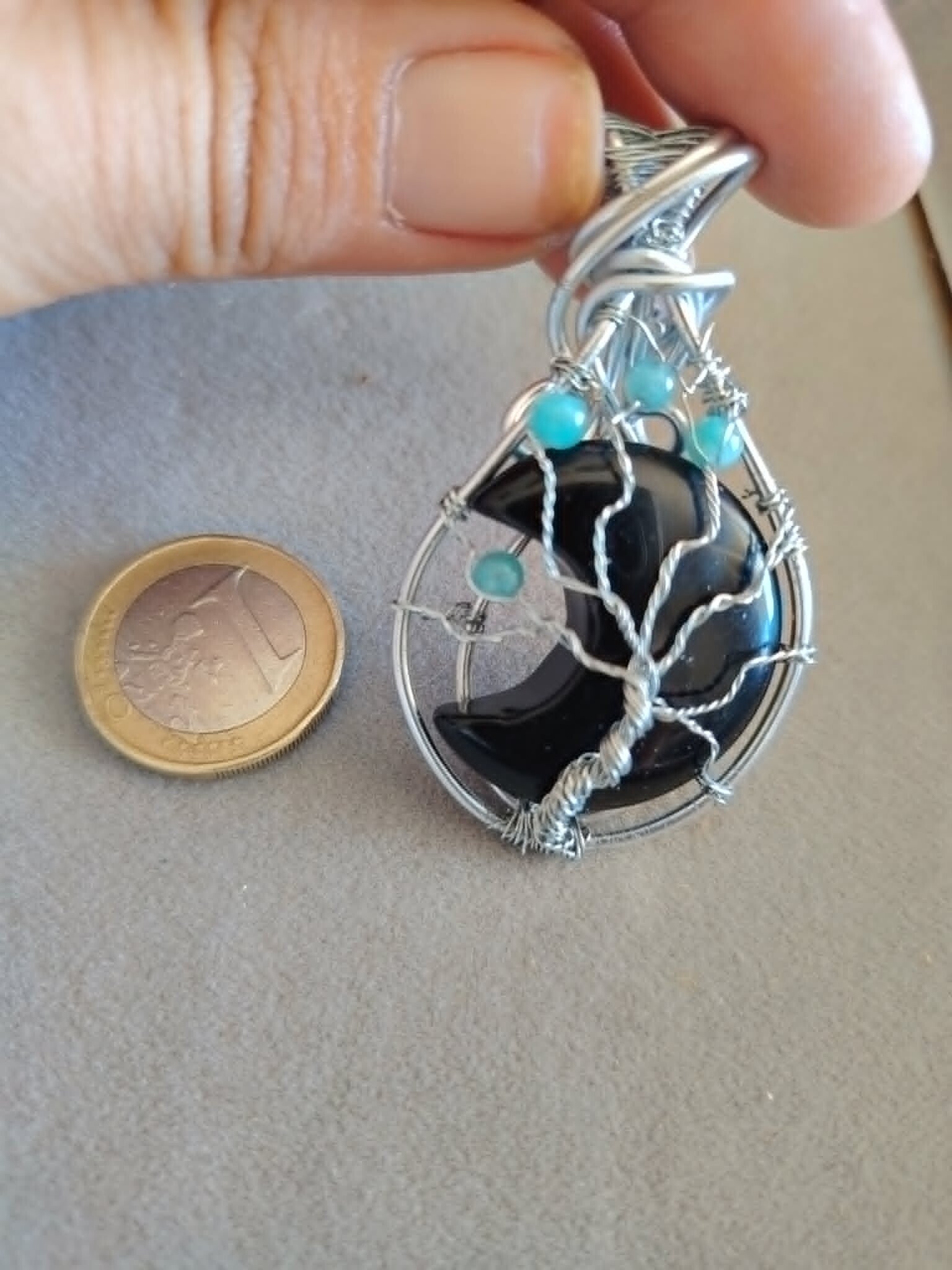Collier Lune Obsidienne