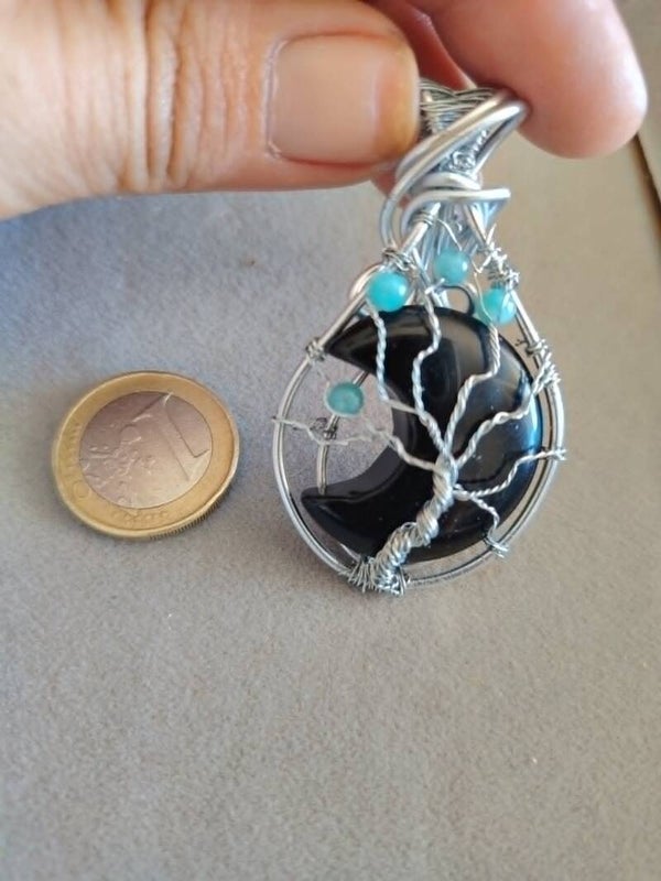 Collier Lune Obsidienne