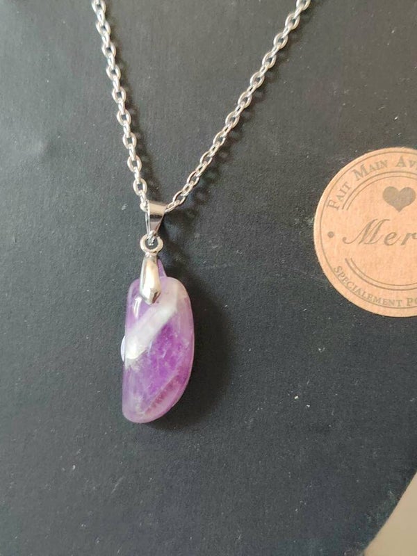 Pendentif en Améthyste Chevron