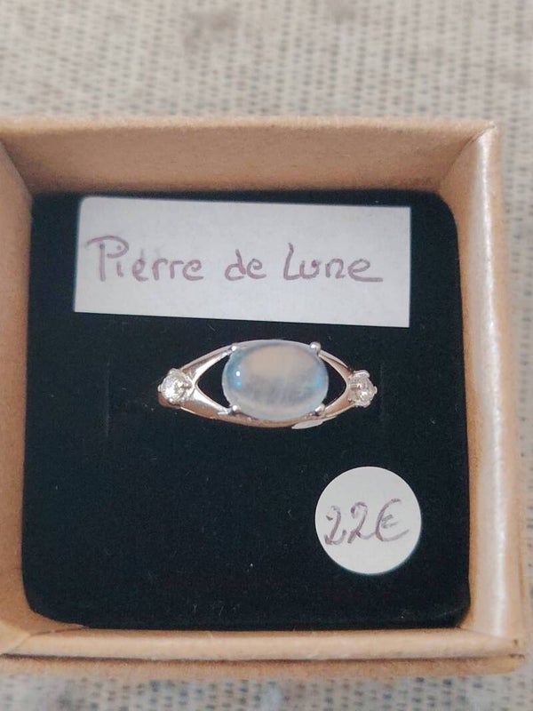 Bague réglable en Pierre de Lune