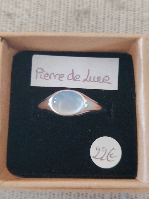 Bague réglable en Pierre de Lune