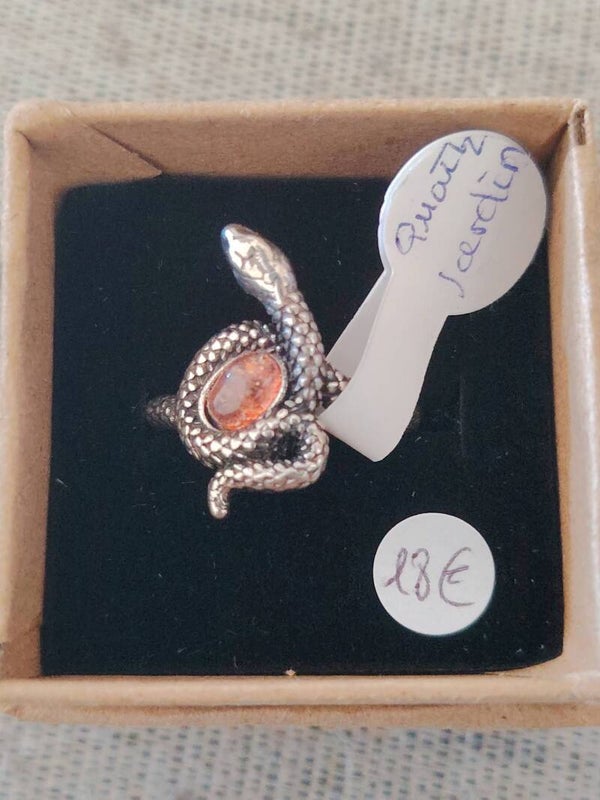 Bague réglable en Quartz Jardin serpent