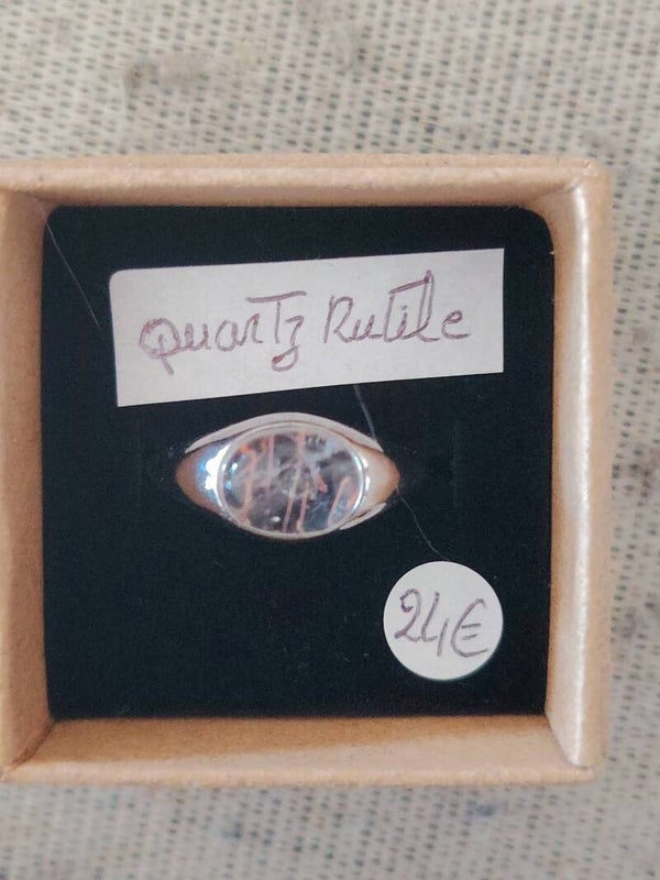 Bague réglable en Quartz Rutile