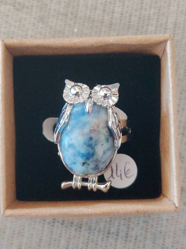 Bague réglable en Sodalite Hibou