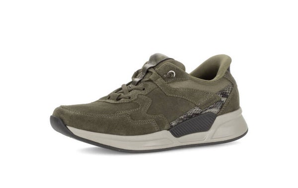 Rollingsoft damessneakers Velour/Mesh kombi- oliv kombi