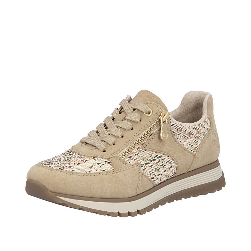 Rieker sneaker Goatsuede/San Marino/morelia*sepia/beige/marble