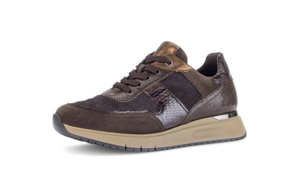 Damessneakers Gabor Hairy/velour/cobra-mocca/bronce
