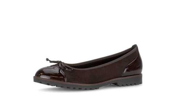 Ballerina Gabor Samtchevreau/Lack chocolate