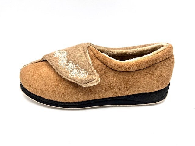 Padders pantoffel hug taupe/zwart/blauw