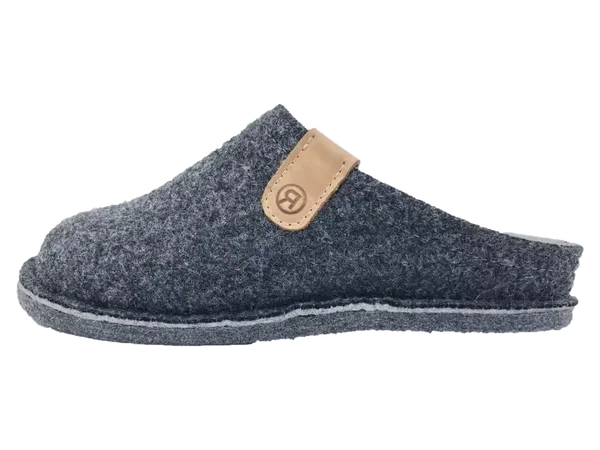 Rohde-82-Anthracite- grijs zwarte pantoffel instapper