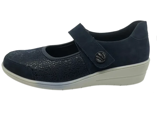 solidus Helia nubuk bubble flex night blue half open sandaal H