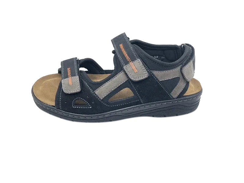 solidus man special ranch schwarz piombo sandalen heren