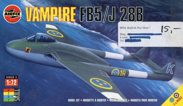 Vampire FB5 J28B 1/72 Airfix