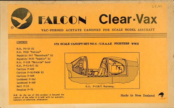 Clear-Vax Canopies USAAF Fighters WW2