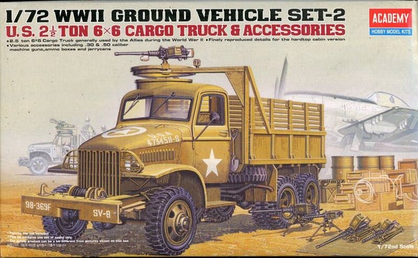 2,5 ton 6x6 Cargo truck met Accessories 1/72 Academy