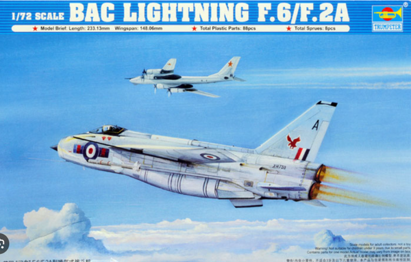 BAC Lightning F.6/F.2A 1/72 Trumpeter
