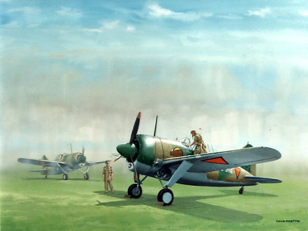 Brewster Thijs Postma schilderij (org. gouache) ingelijst