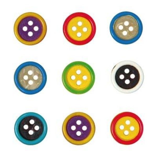 Rico Design - Houten knopen veelkleurig ø13mm (4-gaats)