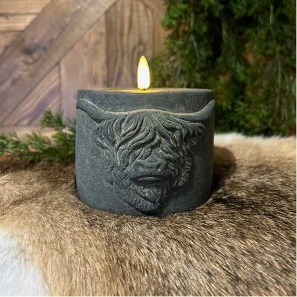 Windlichtje met hooglanderkop