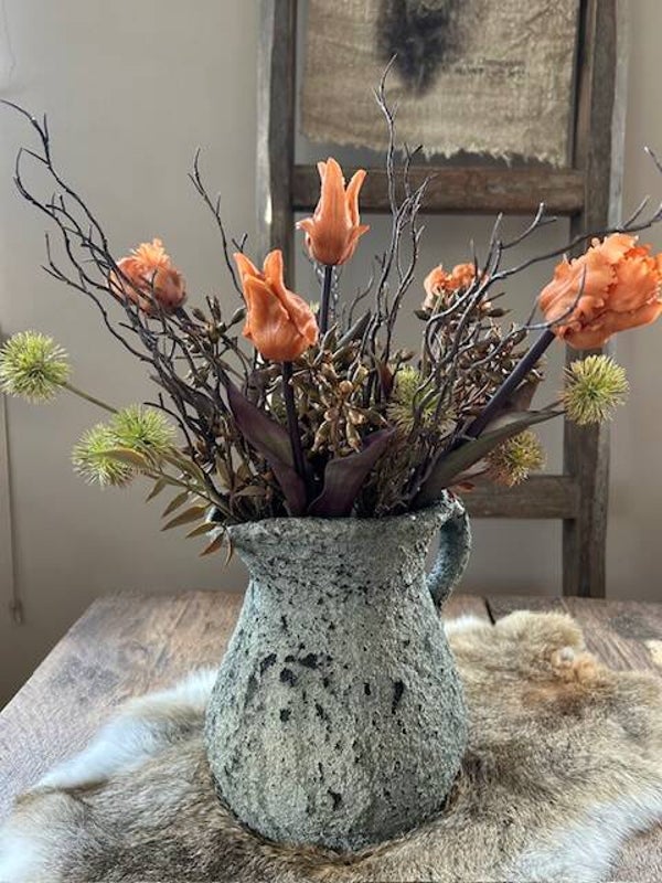 Boeket parkiettulpen zalm