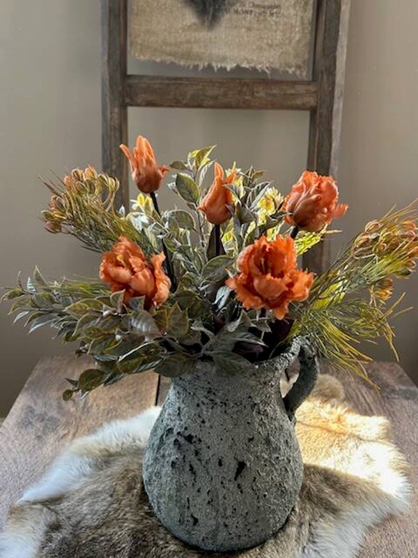 Boeket parkiettulpen zalm