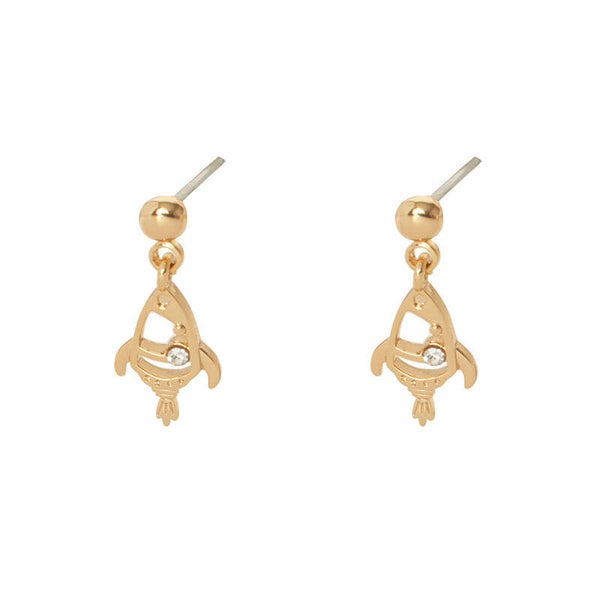 Space earrings gold plated