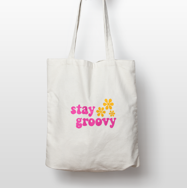 Stay groovy tote bag