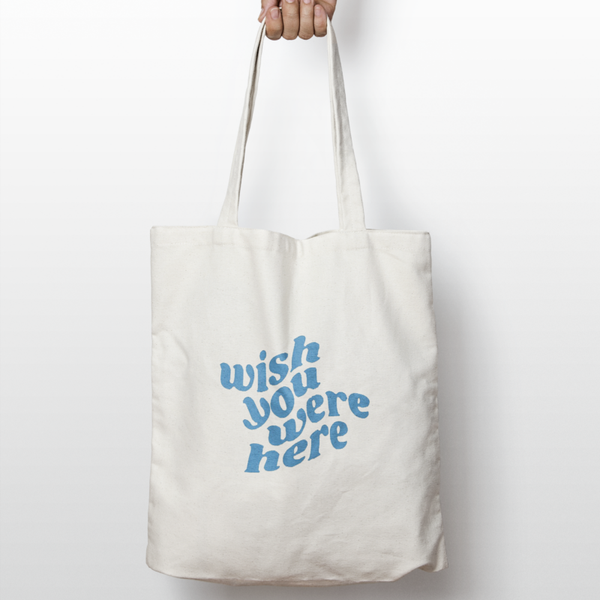 Wish you were here tote bag