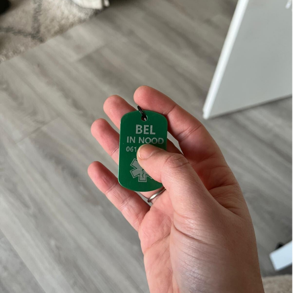 Medische Nood Sleutelhanger – Militair Tag