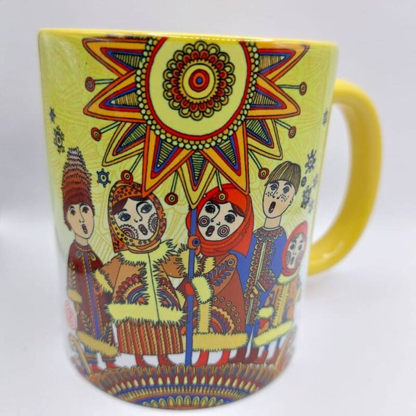 Gele Oekraïense Familie Mok