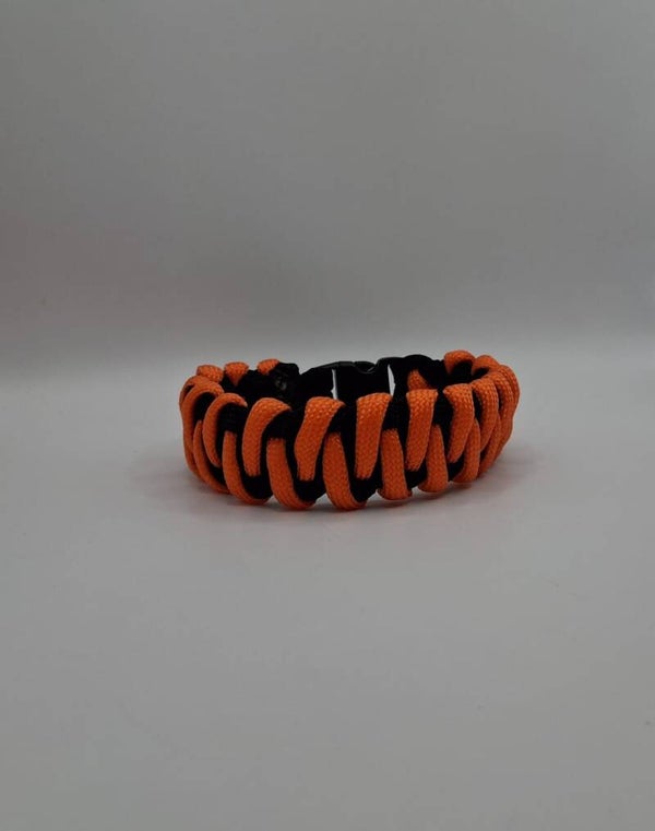 Slangenpatroon Paracord Armband - Zwart & Oranje