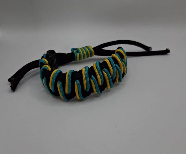 Paracord Armband - Zwart met Blauw & Geel