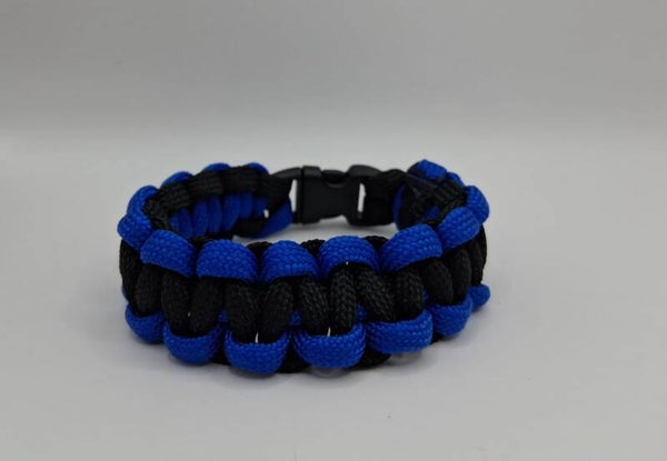 Paracord Armband - Blauw & Zwart Warrior