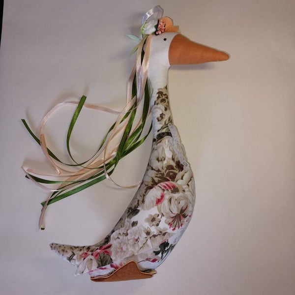Handgemaakte Stoffen Gans "Vintage Grace"